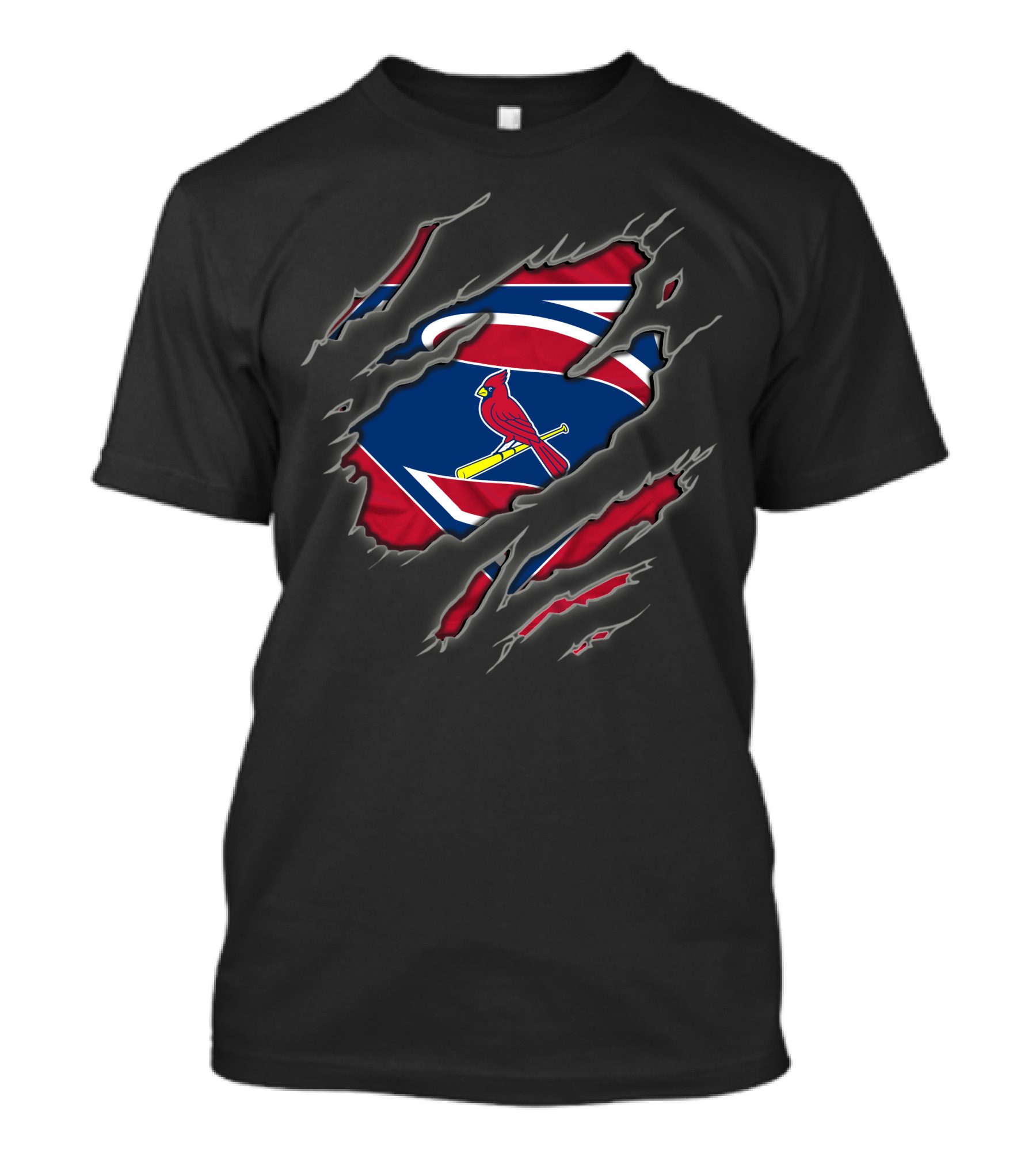 St Louis Cardinals Superman Symbol Baseball Logo Torn Effect T-Shirt