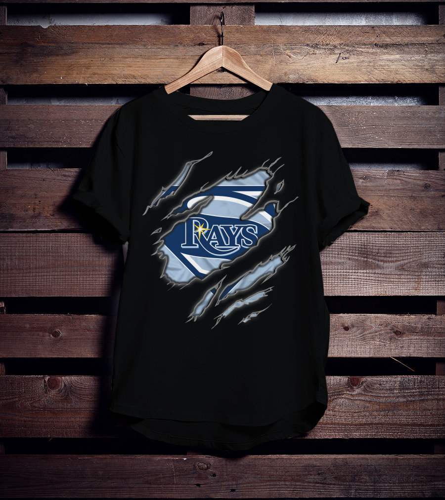Tampa Bay Rays Superman Emblem With Claw Marks T-Shirt