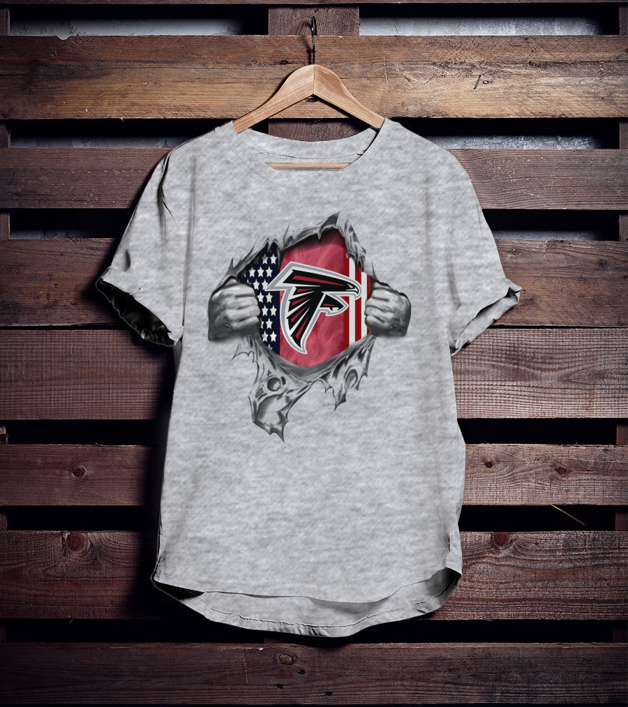 Atlanta Falcons American Flag Rip T-Shirt