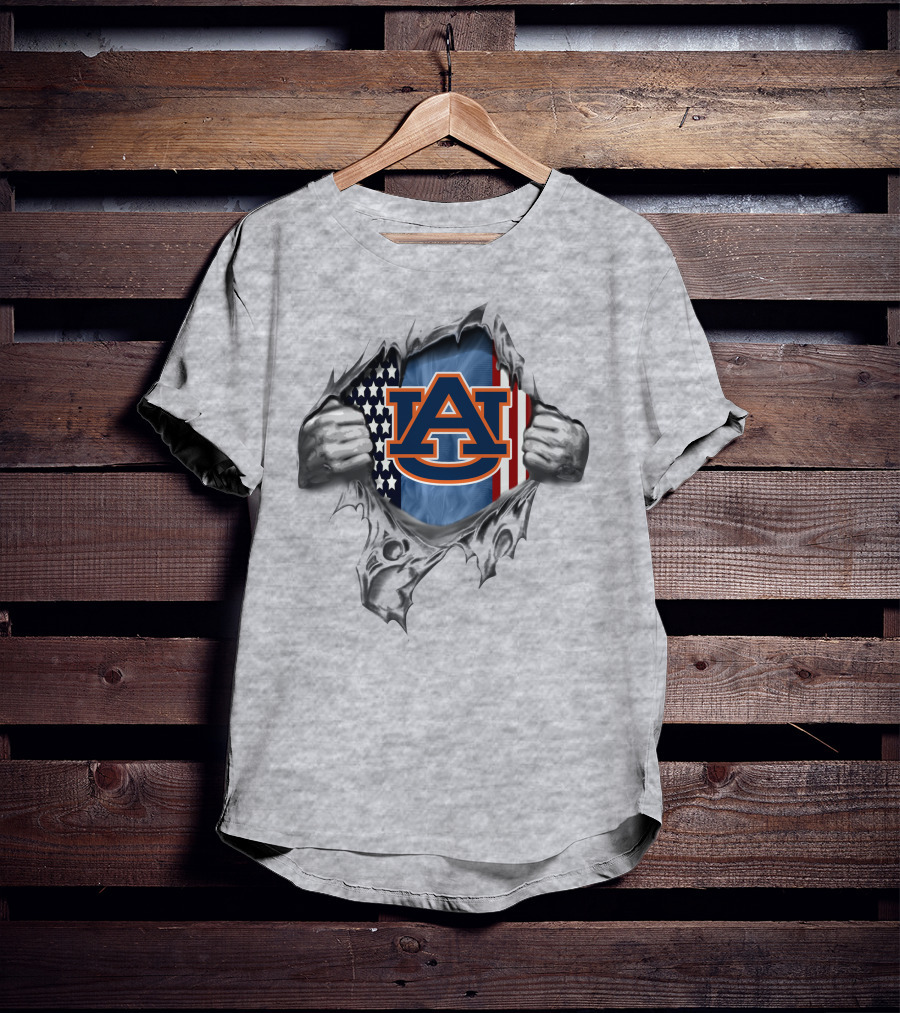 Auburn Tigers Usa Rip American Flag T-Shirt