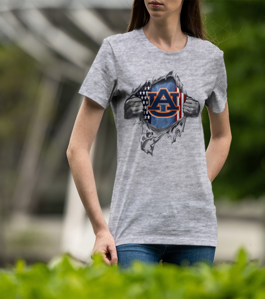 Auburn Tigers Usa Rip American Flag T-Shirt