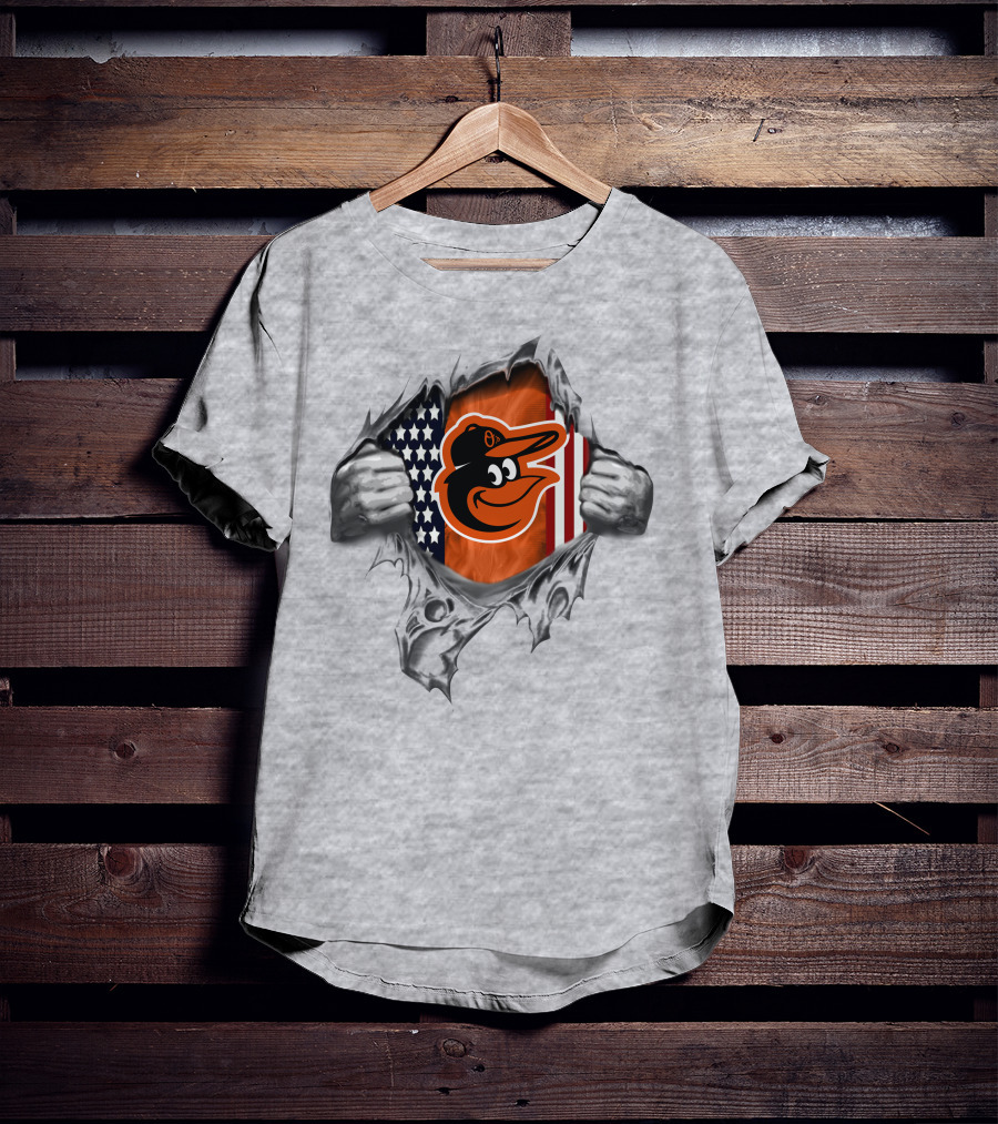 Baltimore Orioles American Flag Burst T-Shirt