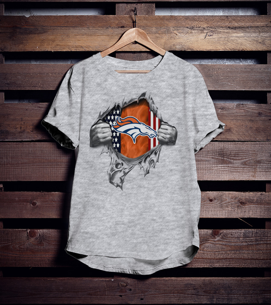 Denver Broncos American Flag Peel T-Shirt