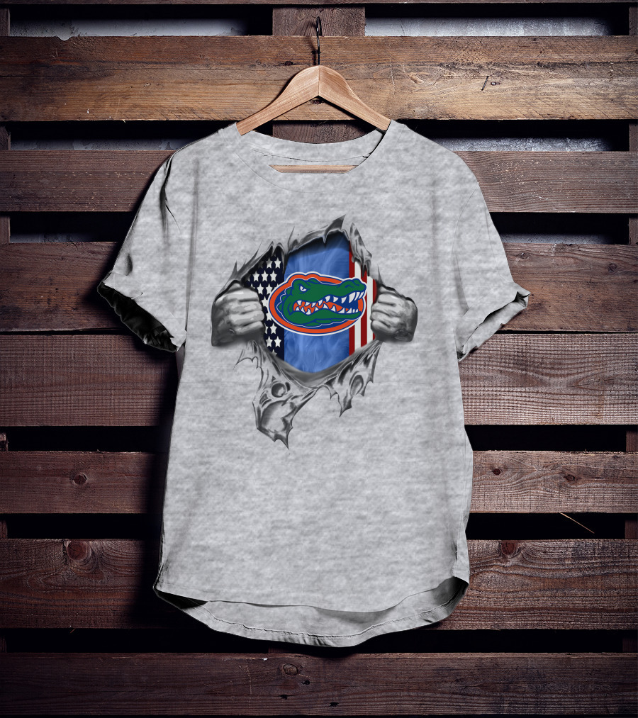 Florida Gators American Flag Alligator Logo Unveiling T-Shirt
