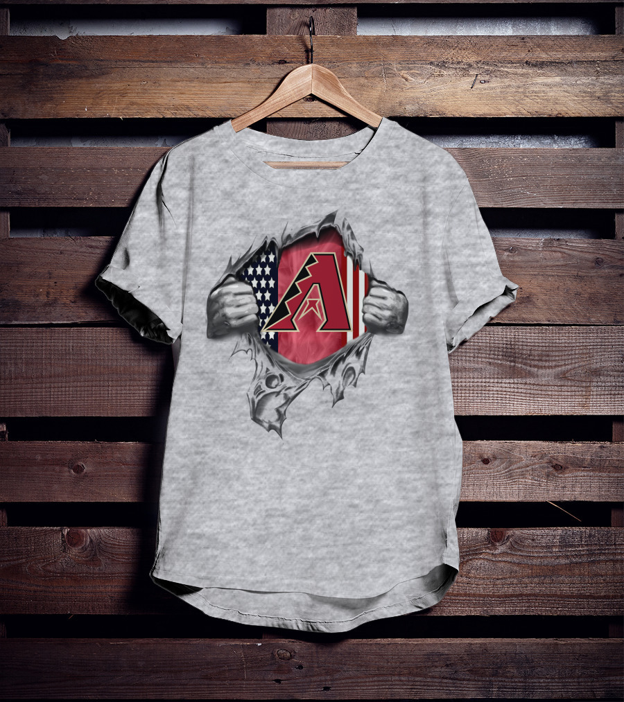 Arizona Diamondbacks American Flag Rip T-Shirt