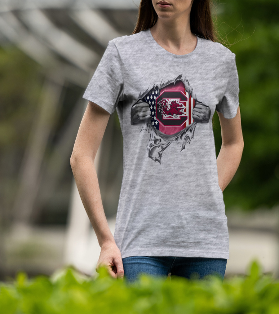 South Carolina Gamecocks American Flag T-Shirt