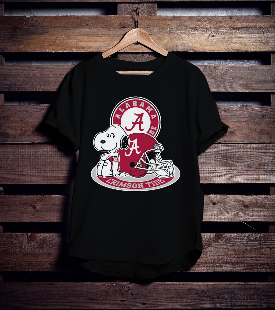 Alabama Crimson Tide Snoopy Helmet T-Shirt