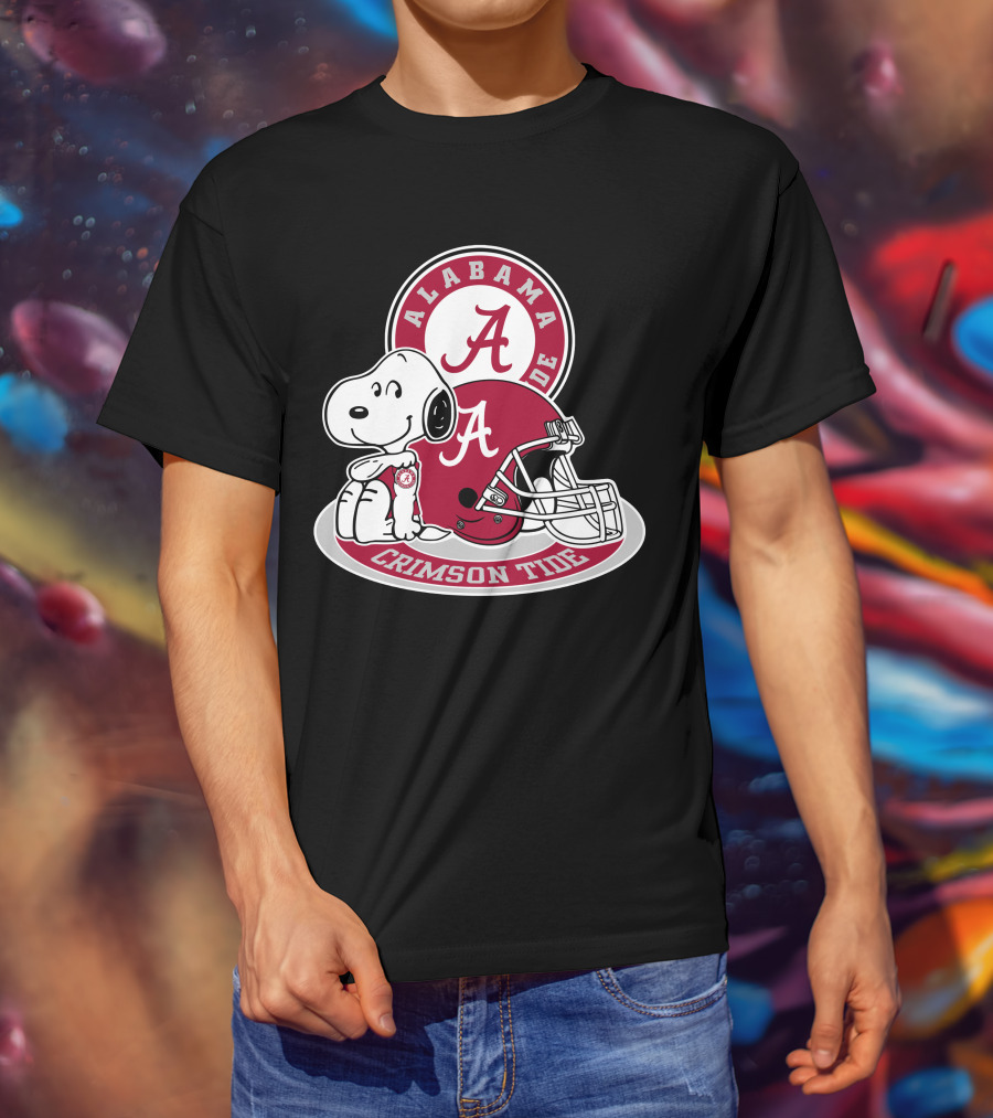 Alabama Crimson Tide Snoopy Helmet T-Shirt
