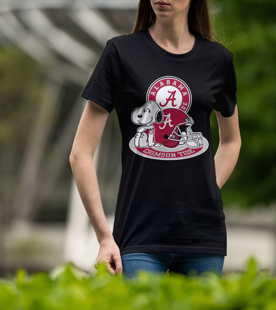 Alabama Crimson Tide Snoopy Helmet T-Shirt