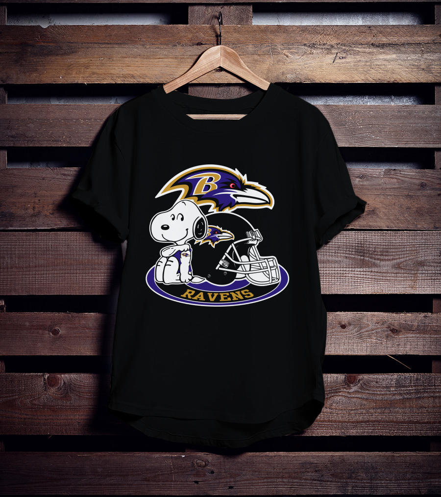Baltimore Ravens Snoopy Helmet Logo Ravens T-Shirt