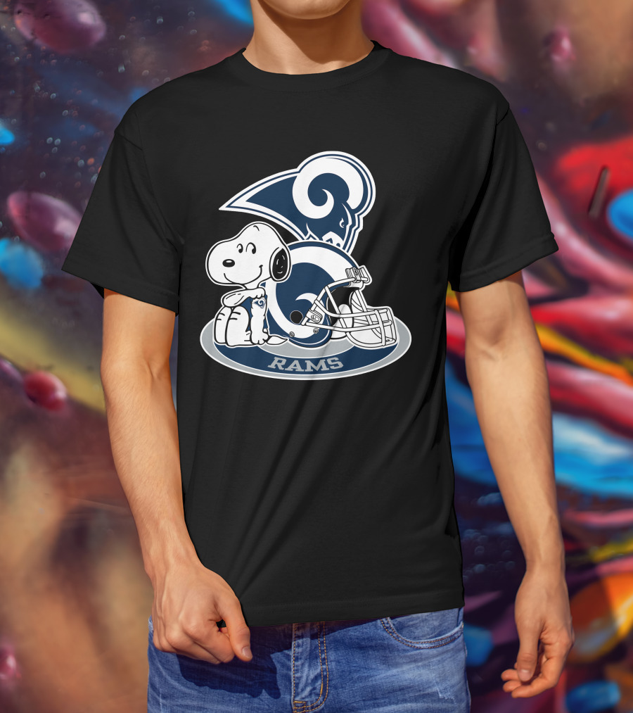 Los Angeles Rams Snoopy Football Helmet T-Shirt