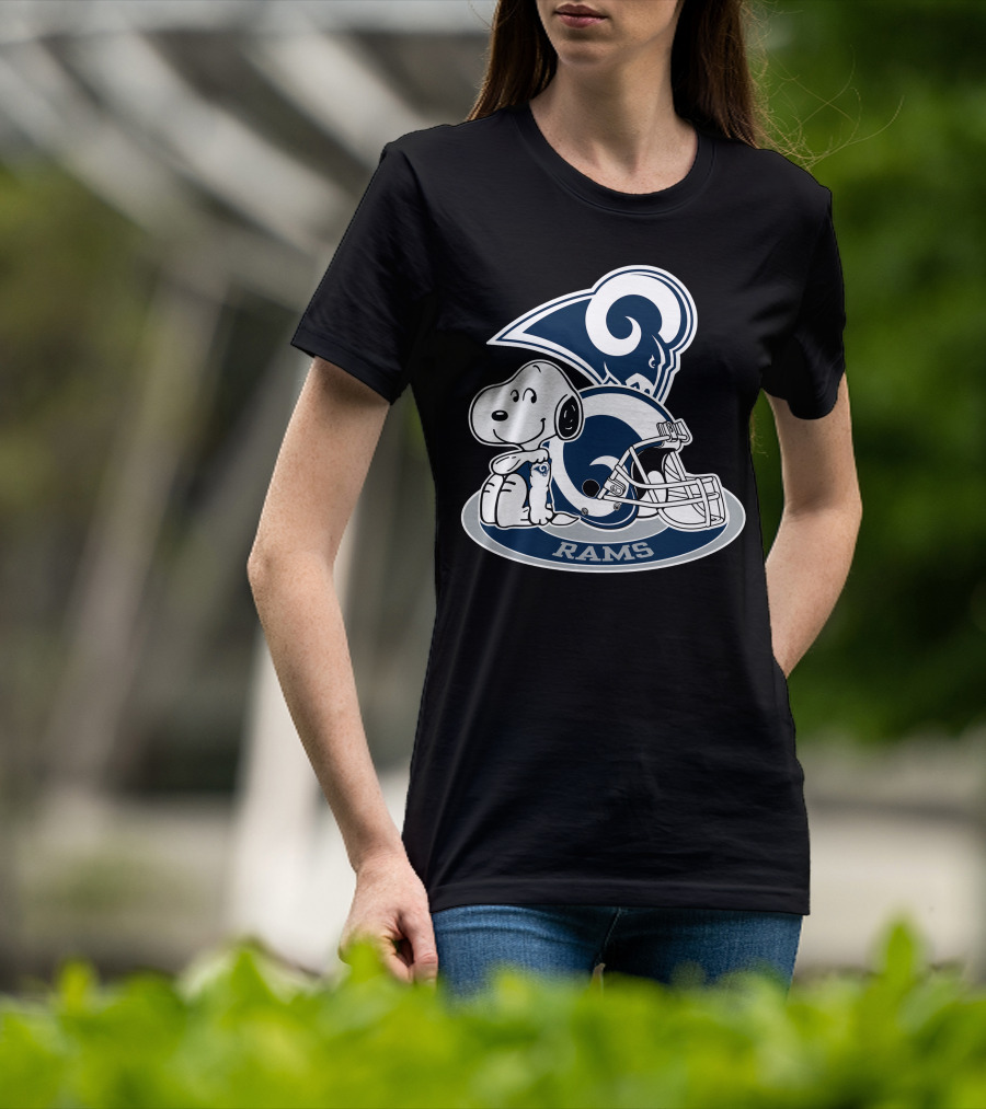 Los Angeles Rams Snoopy Football Helmet T-Shirt