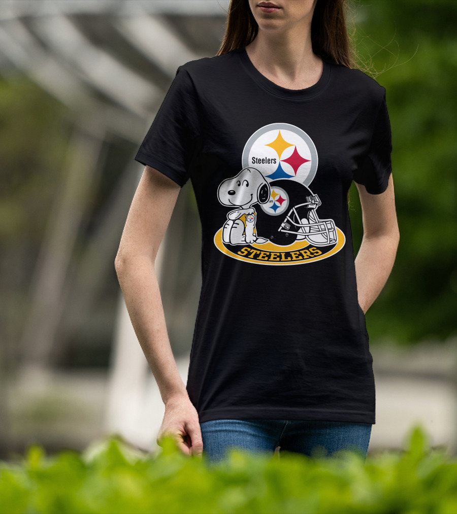 Steelers Snoopy Pittsburgh Helmet Nfl Peanuts Football Combination T-Shirt