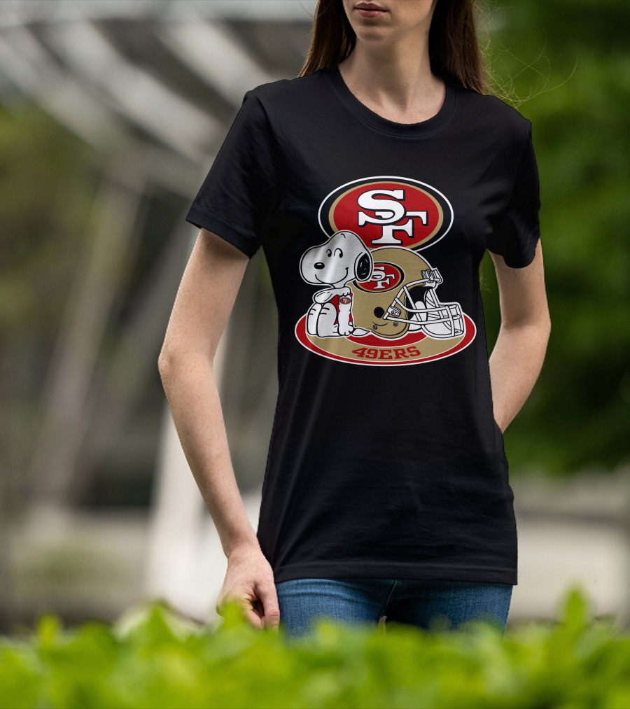 San Francisco 49ers Sf Snoopy Football Helmet 49ers T-Shirt