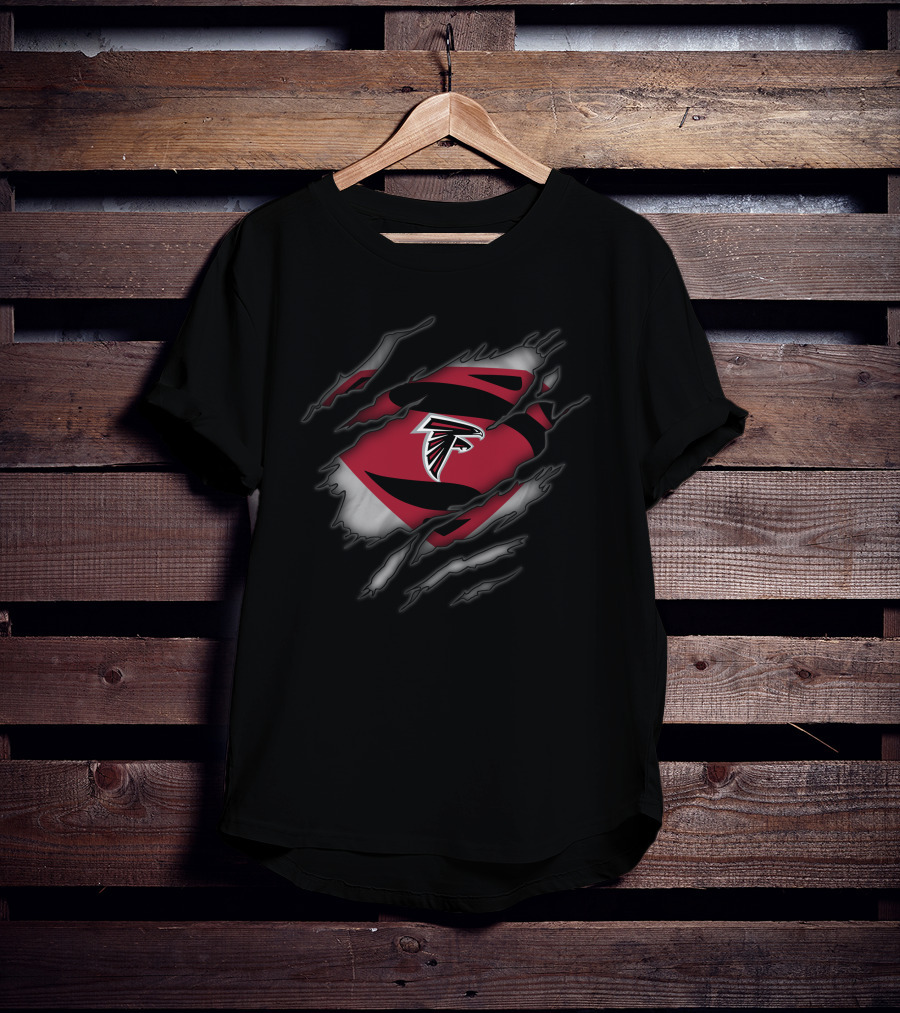Atlanta Falcons Logo Superman Rip T-Shirt
