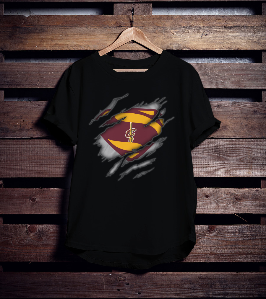 Cleveland Cavaliers Logo Superman Style Tear Revealed T-Shirt