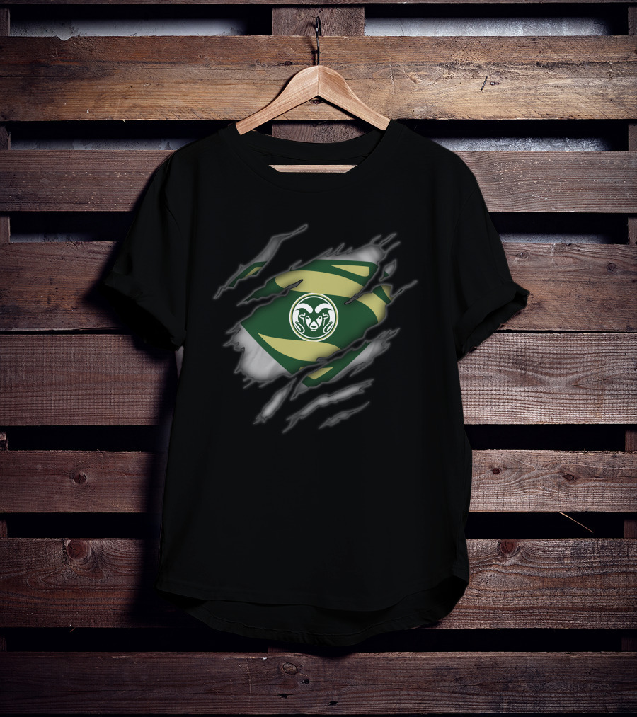 Colorado State Rams Logo Rip Style Superman T-Shirt