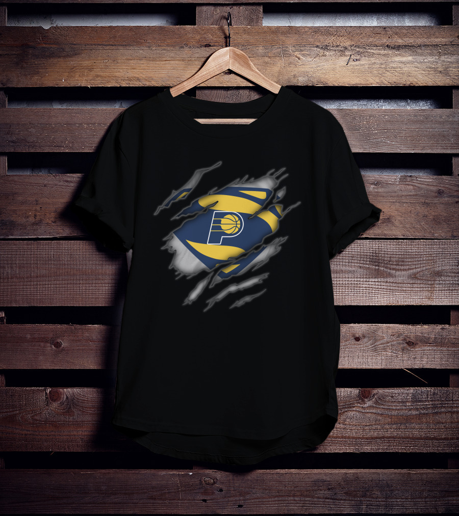 Indiana Pacers Basketball Emblem Revealed Through Superman-Inspired Tear T-Shirt