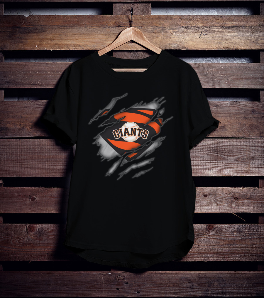 San Francisco Giants Baseball Logo Tear Superman Style T-Shirt