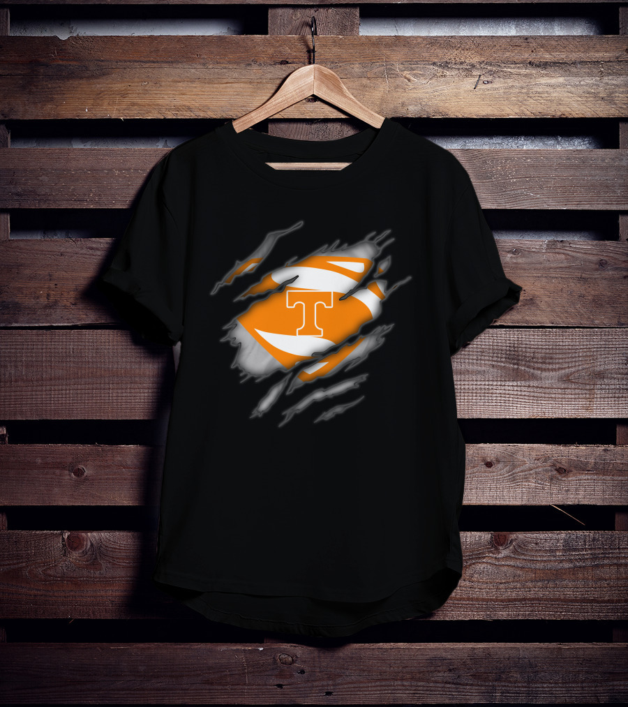Tennessee Volunteers Iconic T Logo Superhero Rip T-Shirt