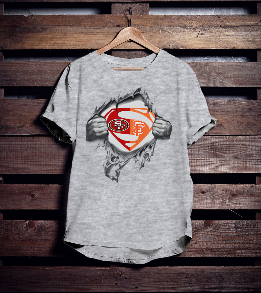 49ers Sf Giants Superman Logo Fusion T-Shirt