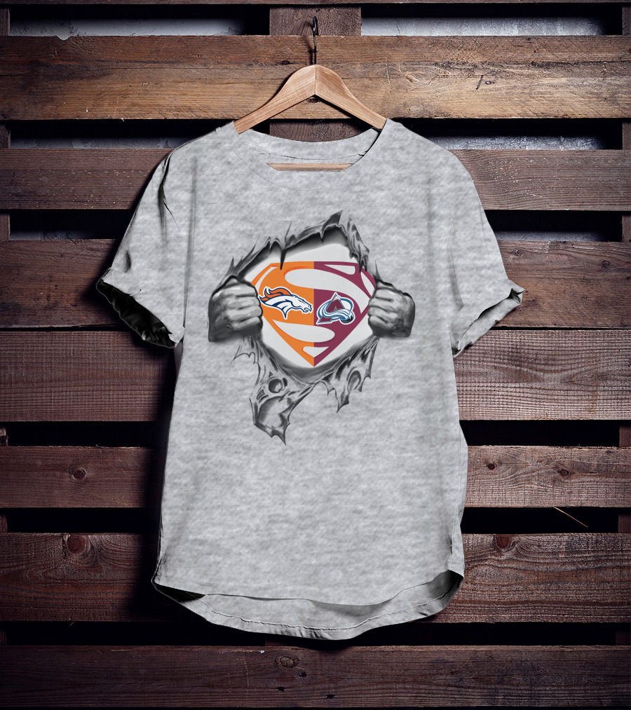 Broncos Colorado Avalanche Superman Logo Mashup T-Shirt