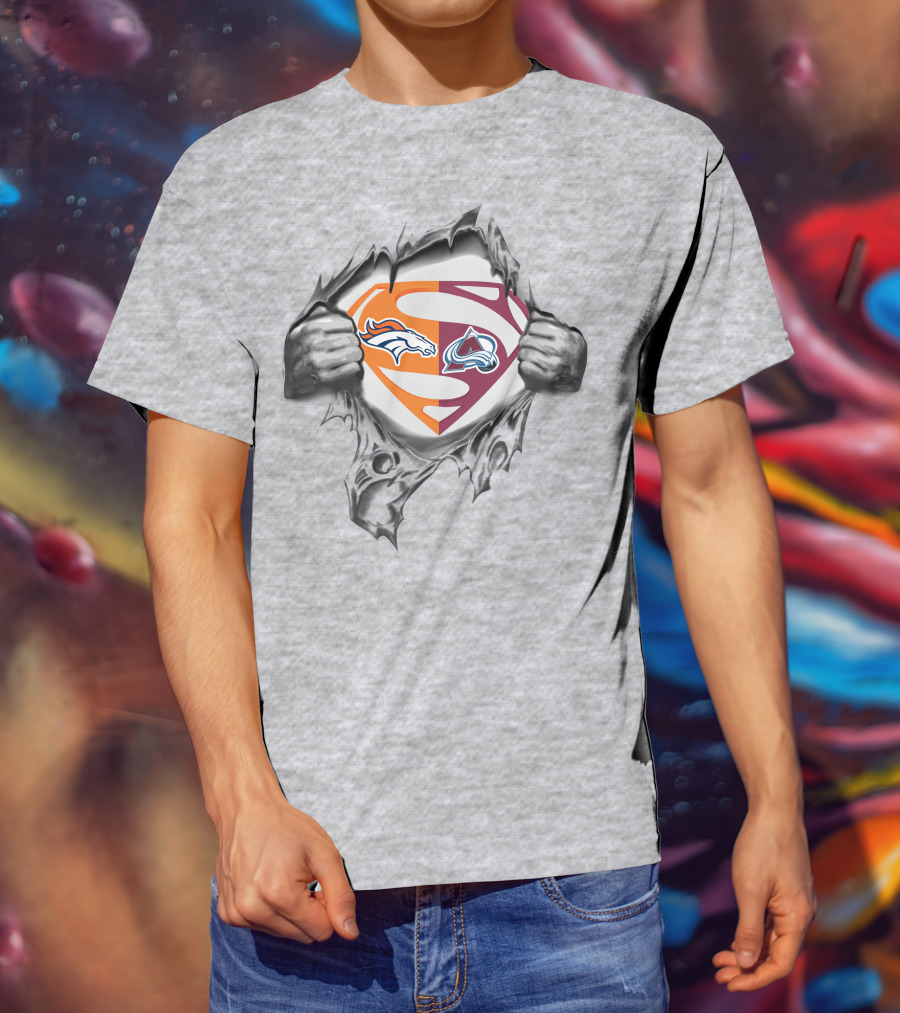 Broncos Colorado Avalanche Superman Logo Mashup T-Shirt