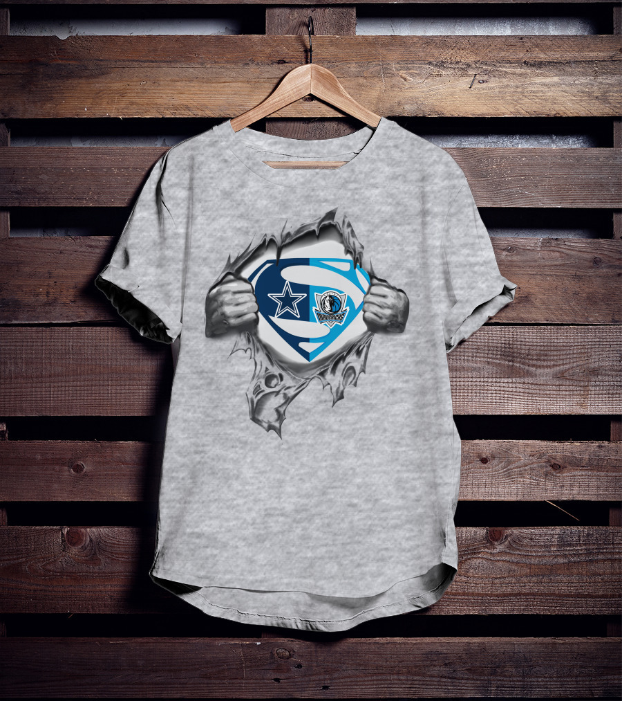 Cowboys Dallas Mavericks Superman Logo Crossover T-Shirt