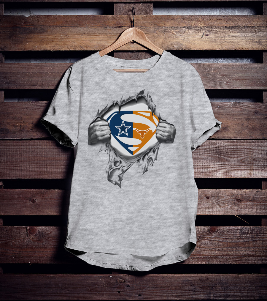Cowboys Texas Longhorns Superman Fusion T-Shirt