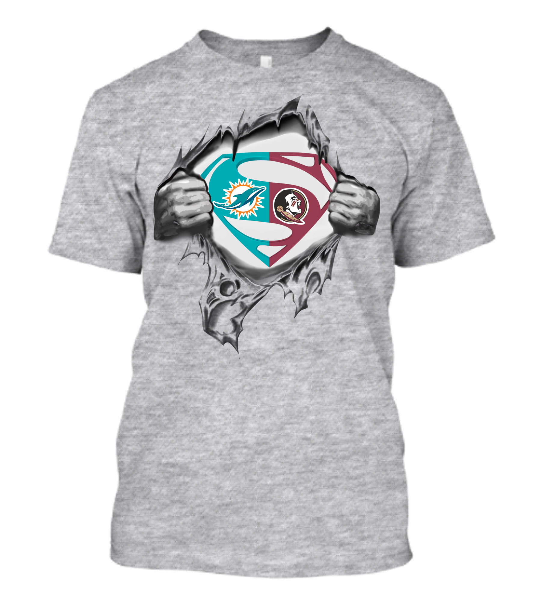 Miami Dolphins Florida State Seminoles Superman Logo Mashup T-Shirt