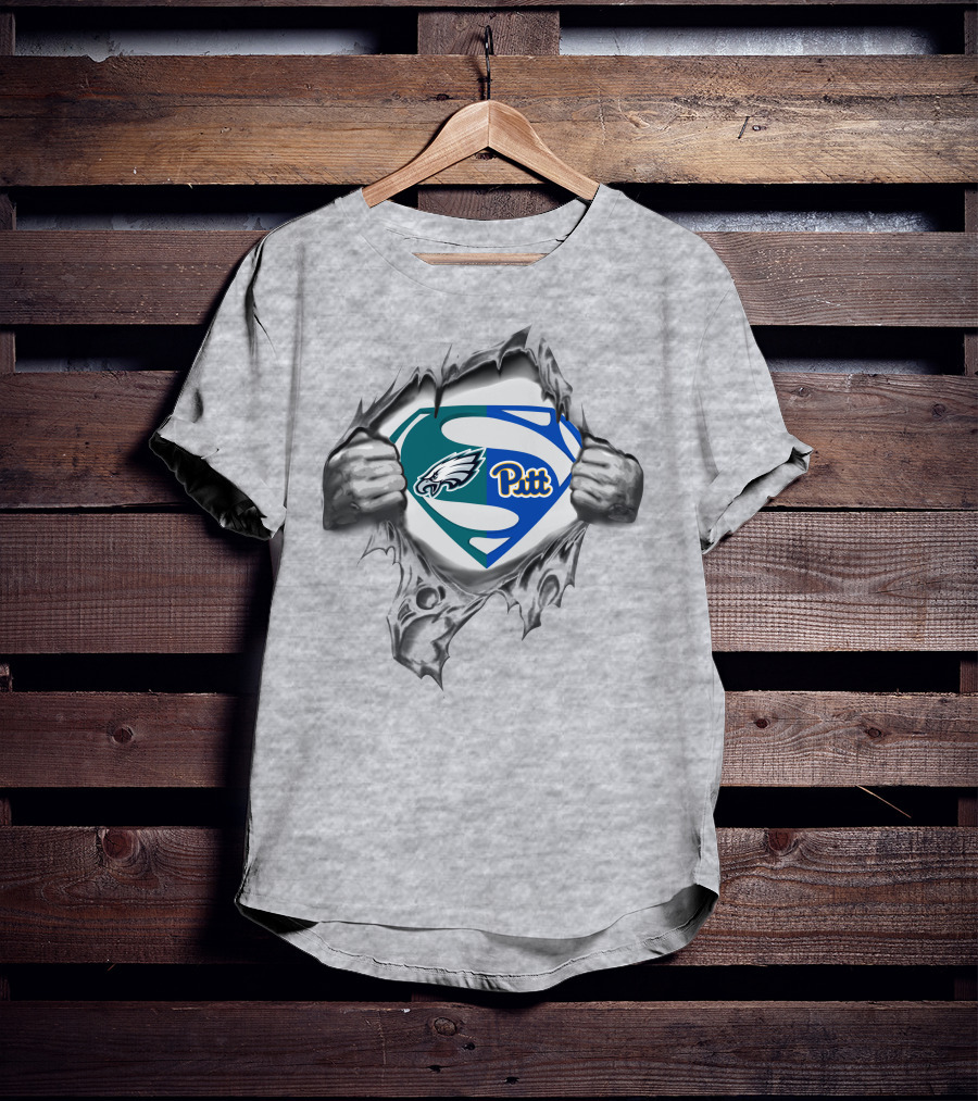 Pittsburgh Panthers Eagles Superman Logo Combo T-Shirt