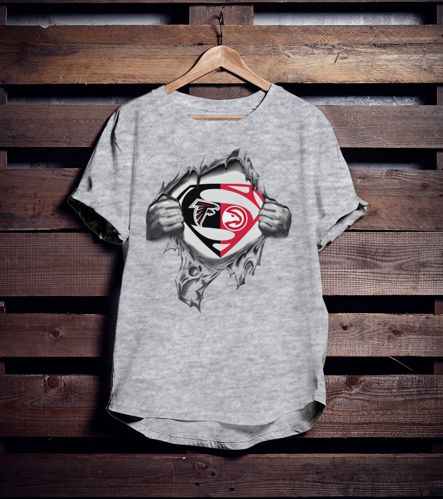Atlanta Falcons Hawks Superman Logo Mashup T-Shirt
