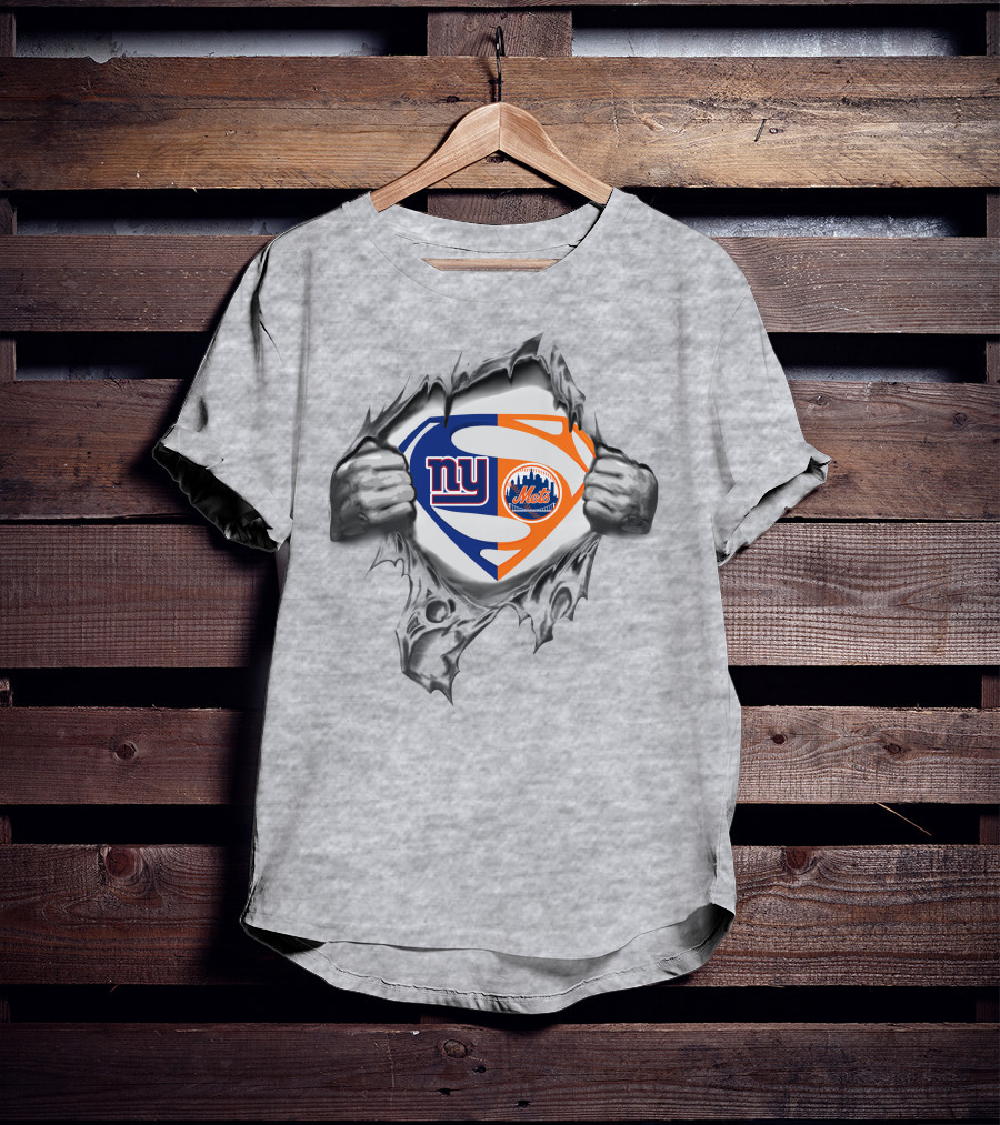 Giants New York Mets Superman Logo Mashup T-Shirt