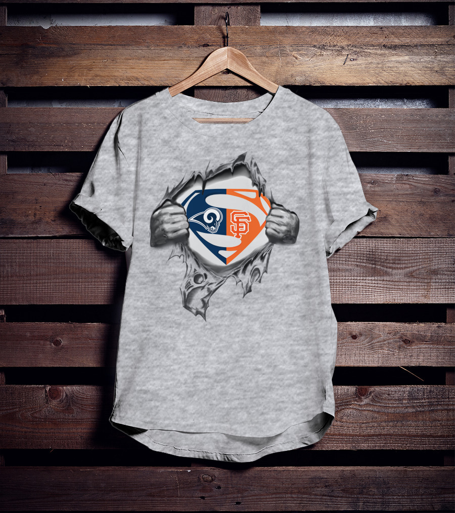 Rams San Francisco Giants Superman Logo Fusion T-Shirt