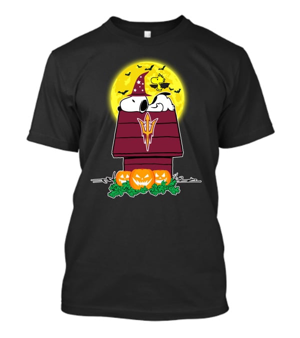Arizona State Sun Devils Snoopy Halloween Full Moon Pumpkin Patch T-Shirt