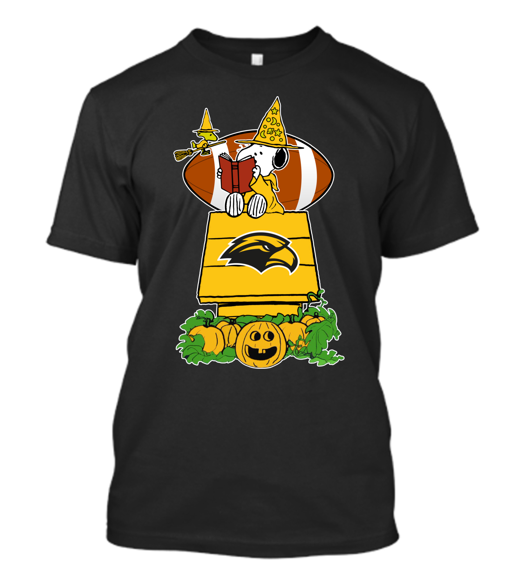 Southern Mississippi Golden Eagles Snoopy Halloween Football Pumpkin House T-Shirt