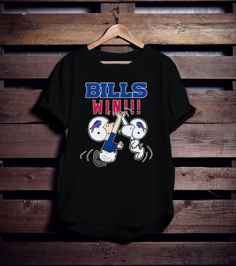 Bills Win!! Buffalo Bills Victory Iconic Celebration With Character Helmets T-Shirt