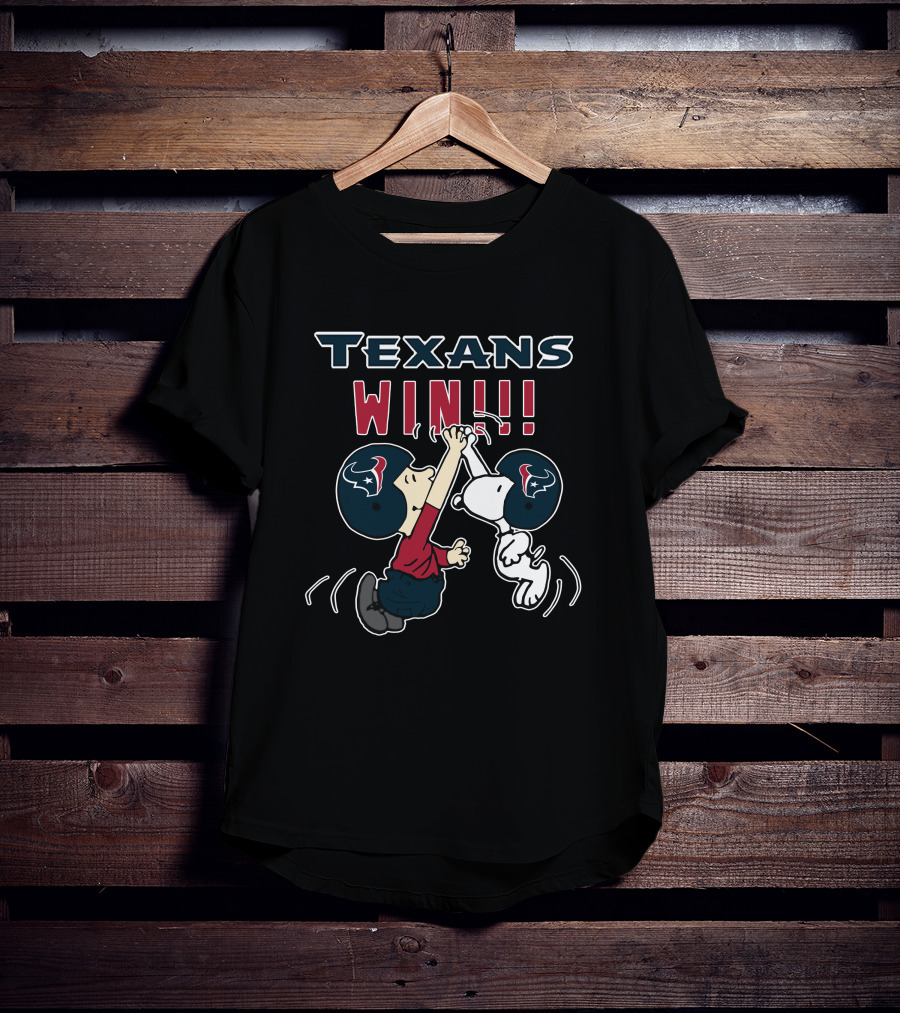 Texans Win Peanuts Characters Celebrate Houston Texans Victory T-Shirt