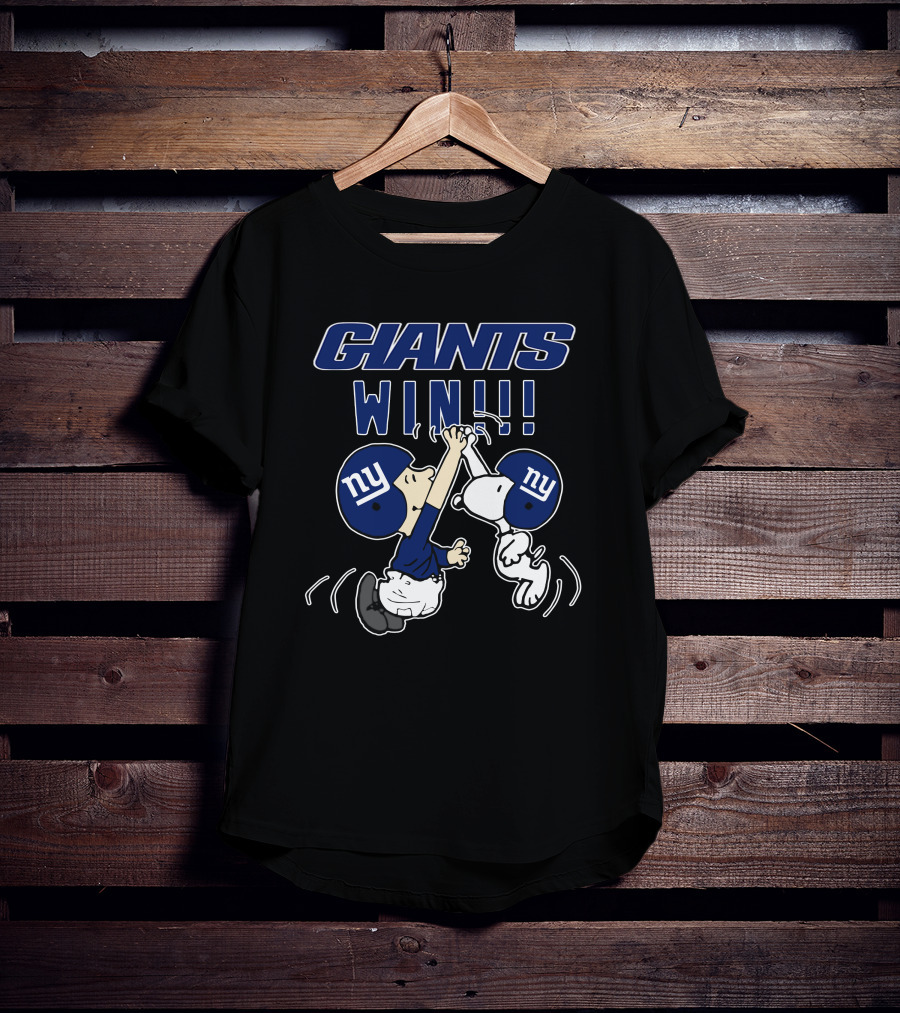 Giants Win Ny High Five Peanuts Celebration T-Shirt