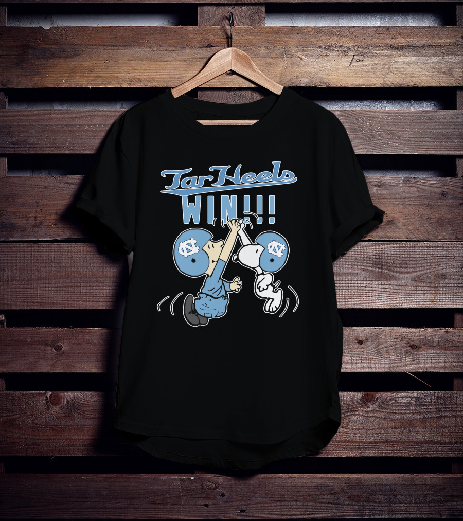 Tar Heels Win Unc Victory With Iconic Nc Blue Helmets Peanuts Characters Celebration T-Shirt
