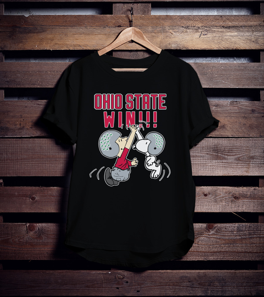 Ohio State Win Peanuts Characters High Five Celebration T-Shirt