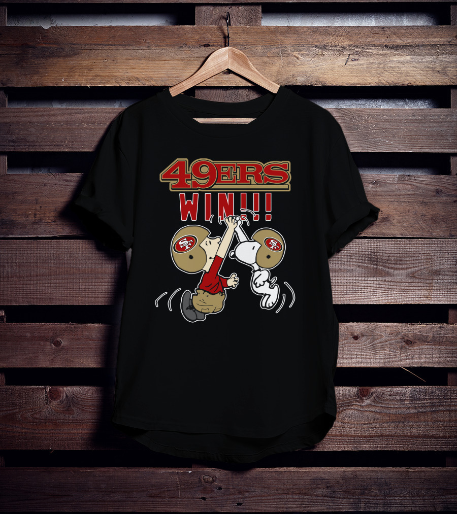49ers Win Snoopy Peanuts Football Celebration T-Shirt