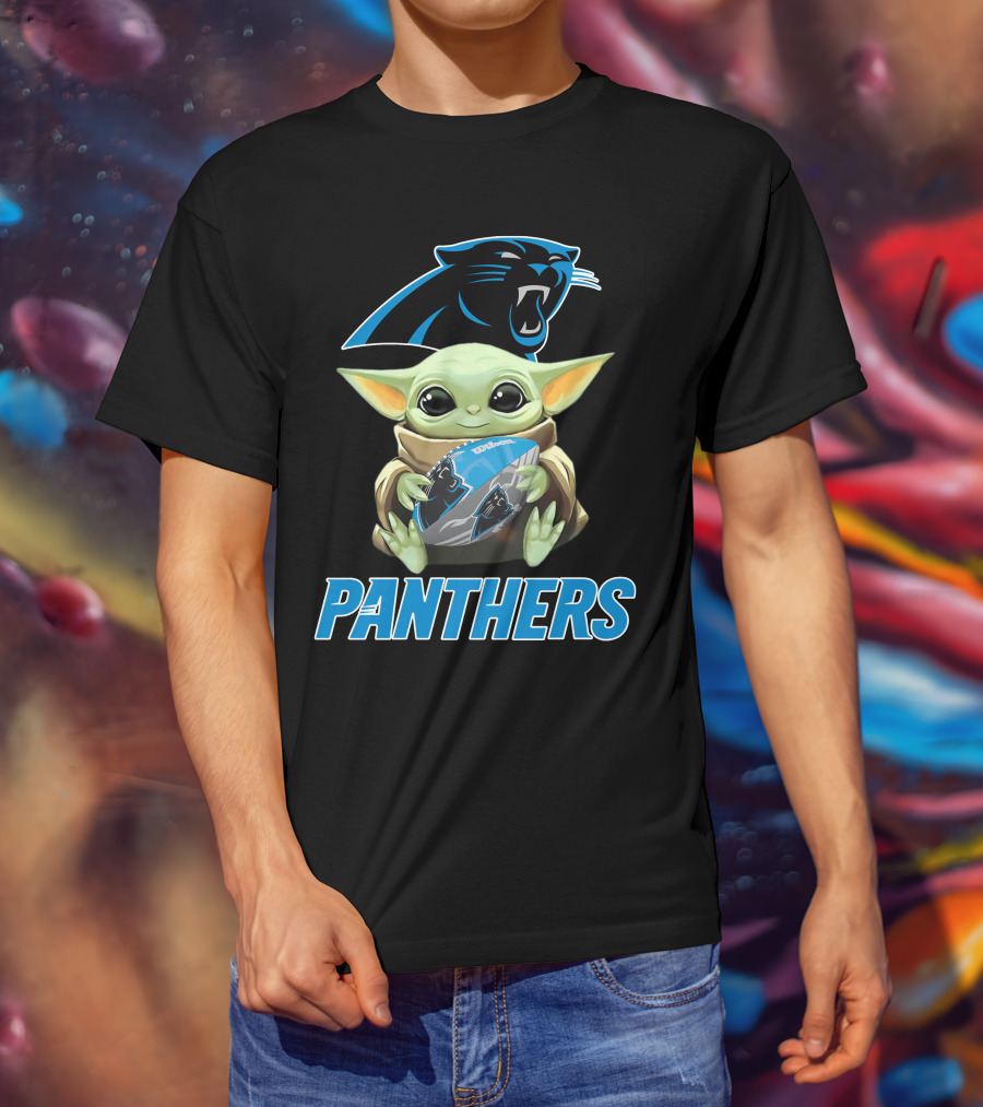 Carolina Panthers Baby Yoda Football Fan Gear T-Shirt