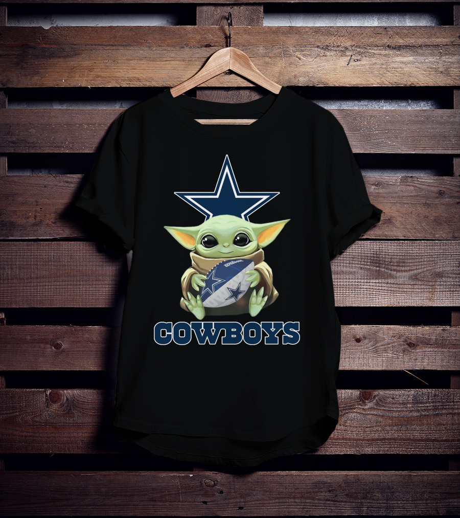Dallas Cowboys Baby Yoda Football Star T-Shirt