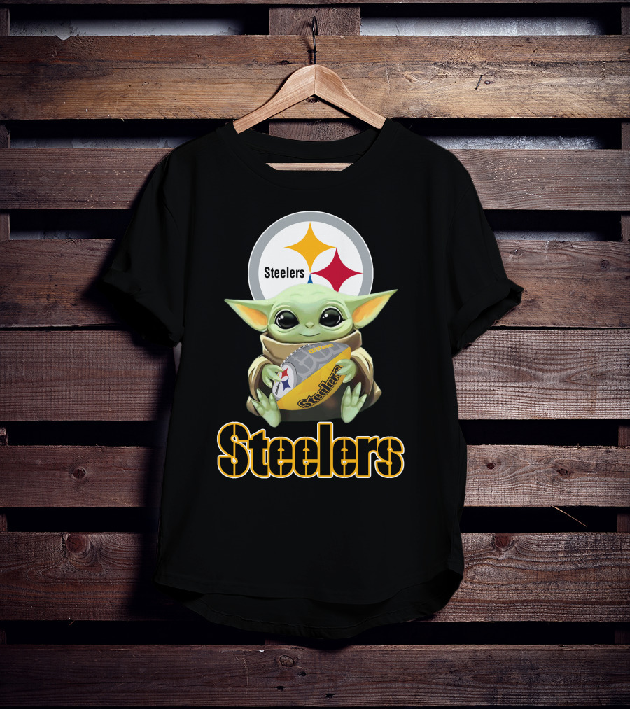 Steelers Baby Yoda Football Fan T-Shirt