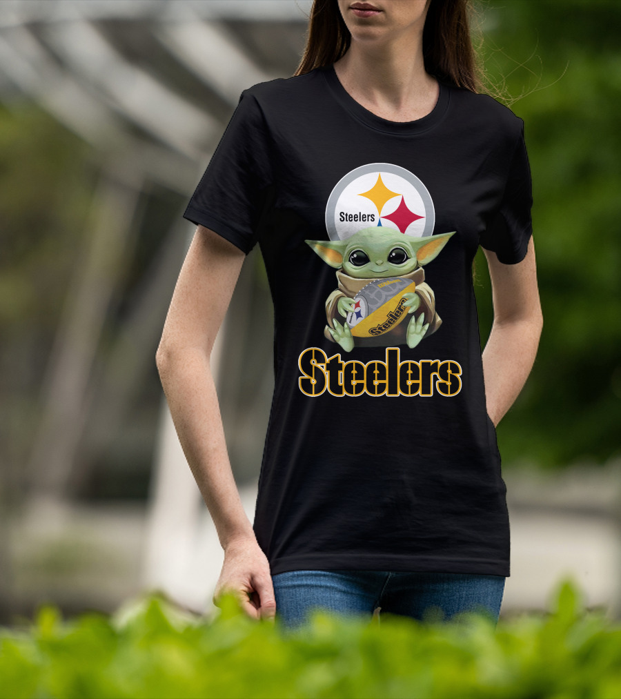 Steelers Baby Yoda Football Fan T-Shirt