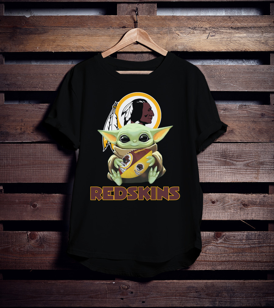Redskins Baby Yoda Holding Washington Football T-Shirt