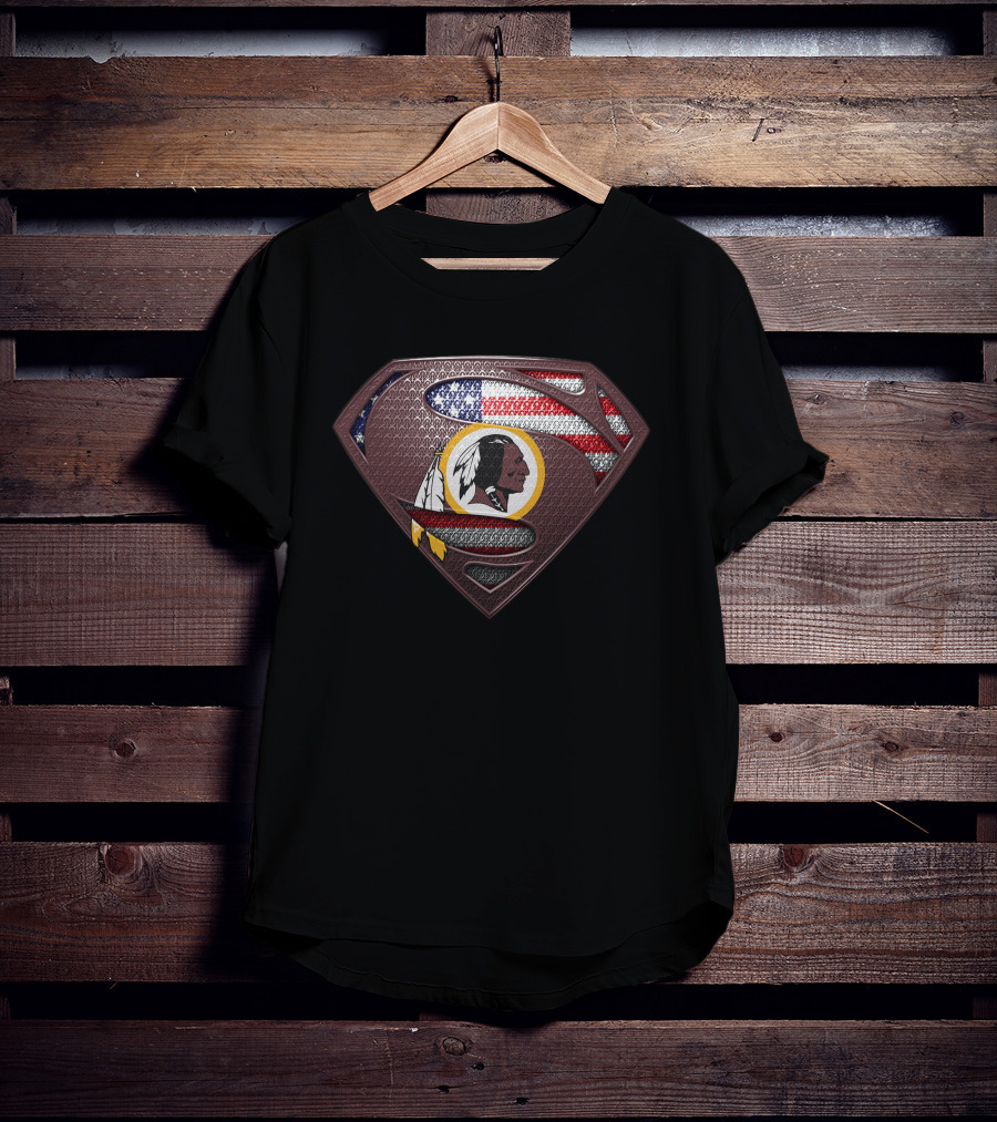 Washington Redskins Superman American Flag T-Shirt