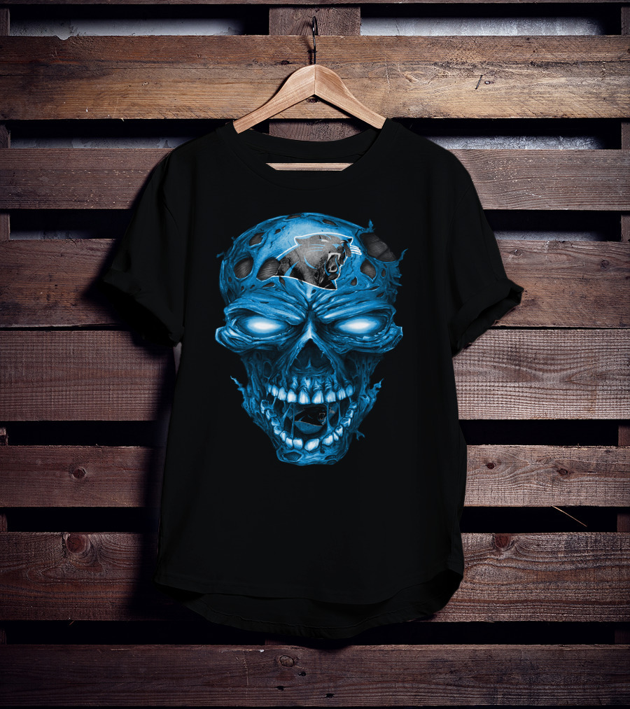 Carolina Panthers Skull Blue T-Shirt