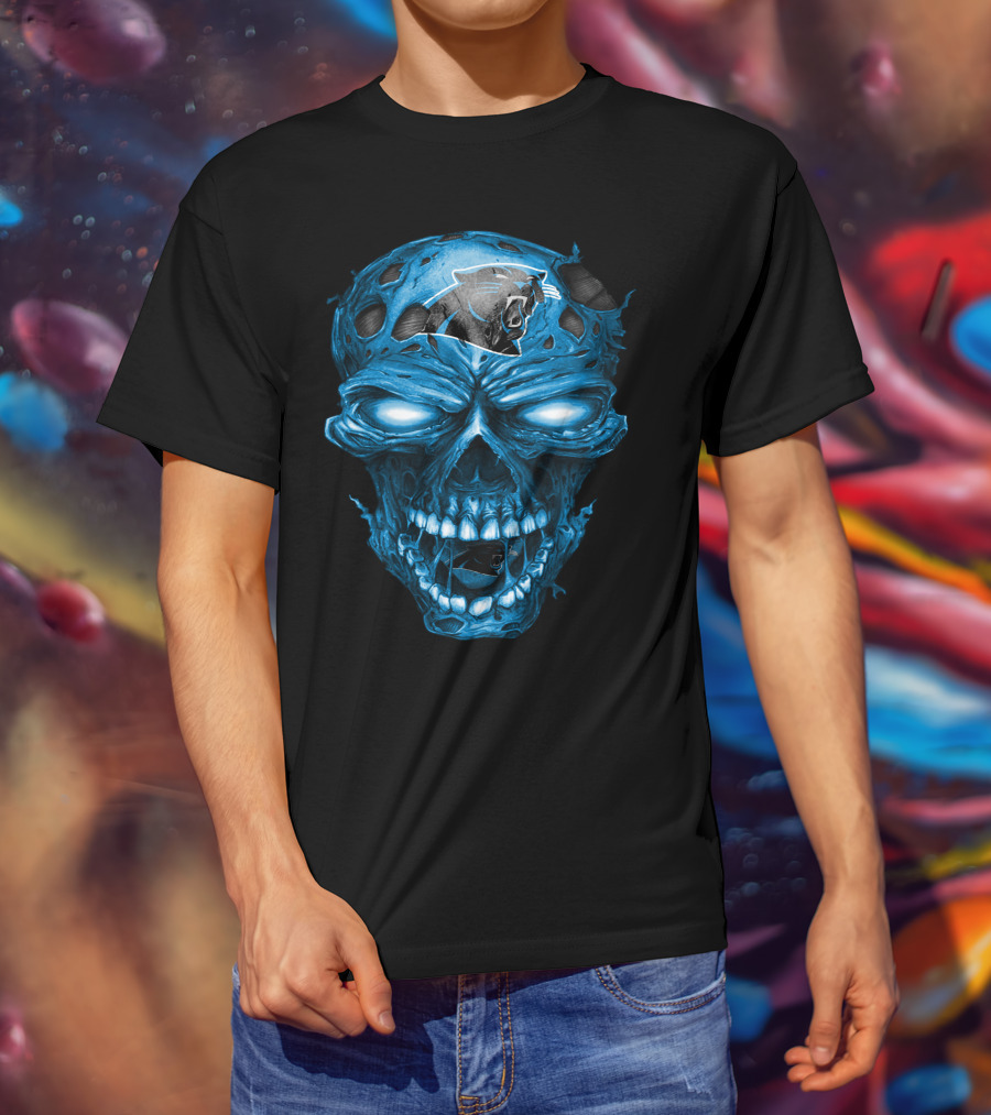 Carolina Panthers Skull Blue T-Shirt